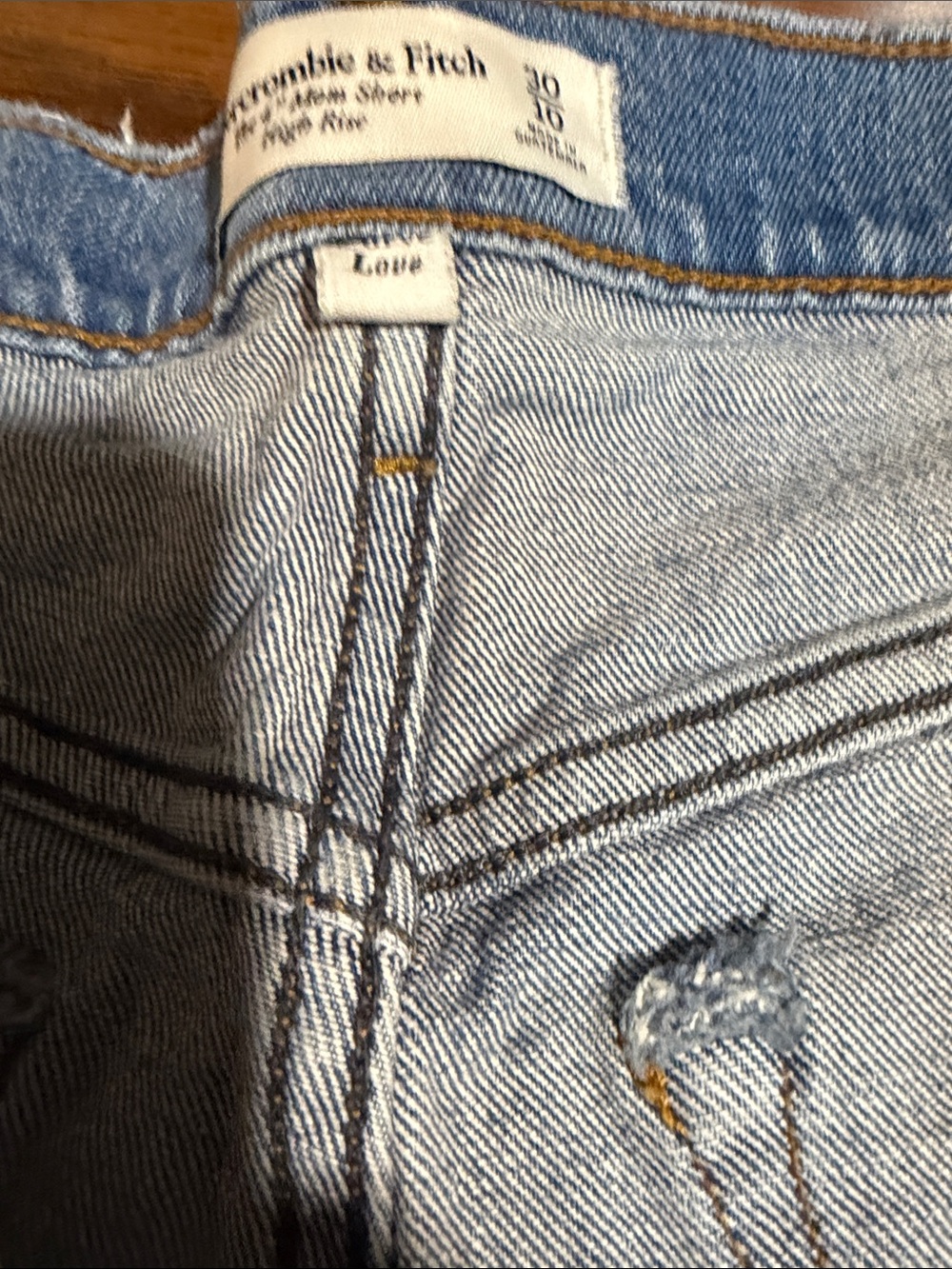 Abercrombie & Fitch Light Blue High-Rise Mom Shorts - Picture 4 of 6
